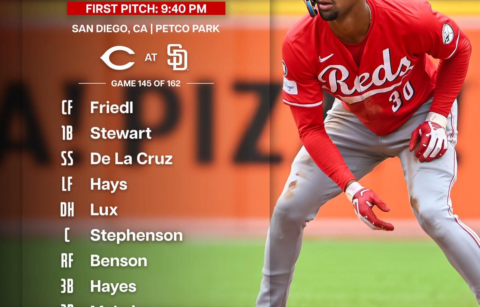 Reds lineup - Tuesday 9/9/25