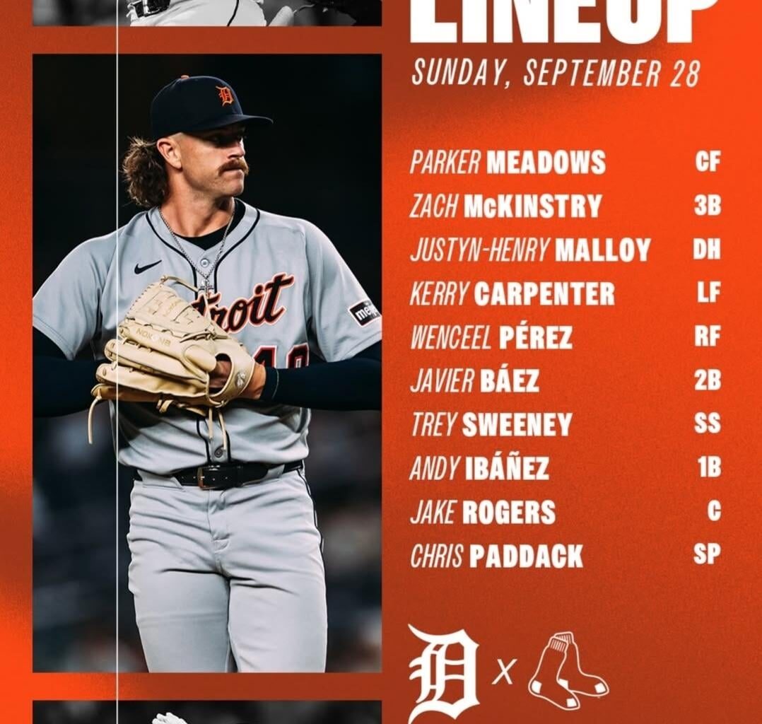 Tiger's starting lineup for the last game of the regular season