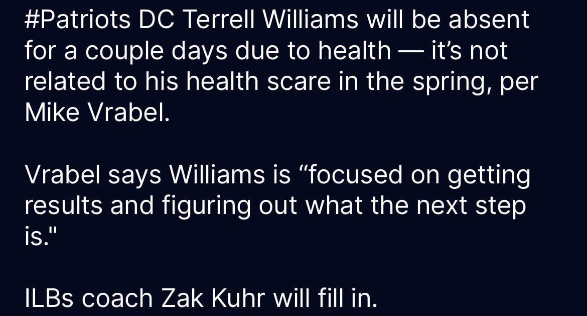 Sending praying to Williams and his family