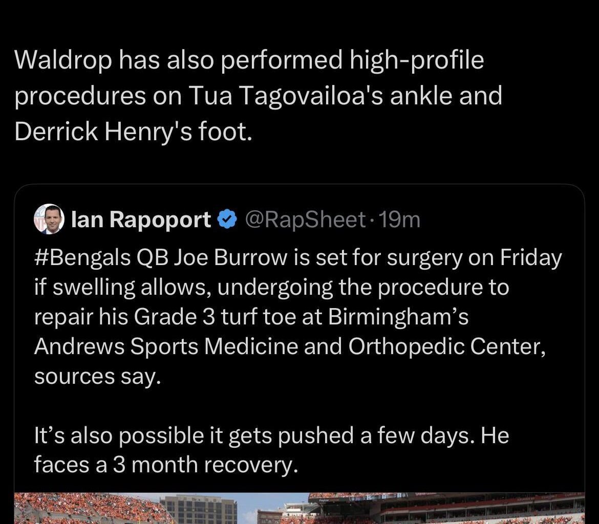 Burrow Surgery Update