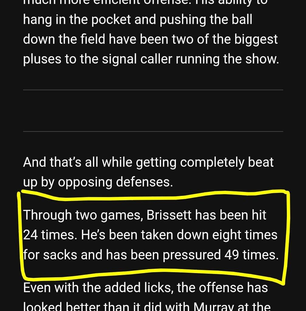 Oh yeah, offensive line is good and Kyler being forced to scramble isn't real. 😂
