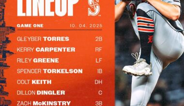 Detroit Tigers’ starting lineup for Game 1 of the ALDS against the Seattle Mariners!