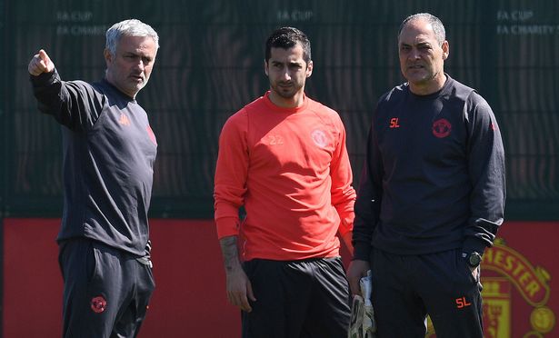 Henrikh Mkhitaryan and Jose Mourinho