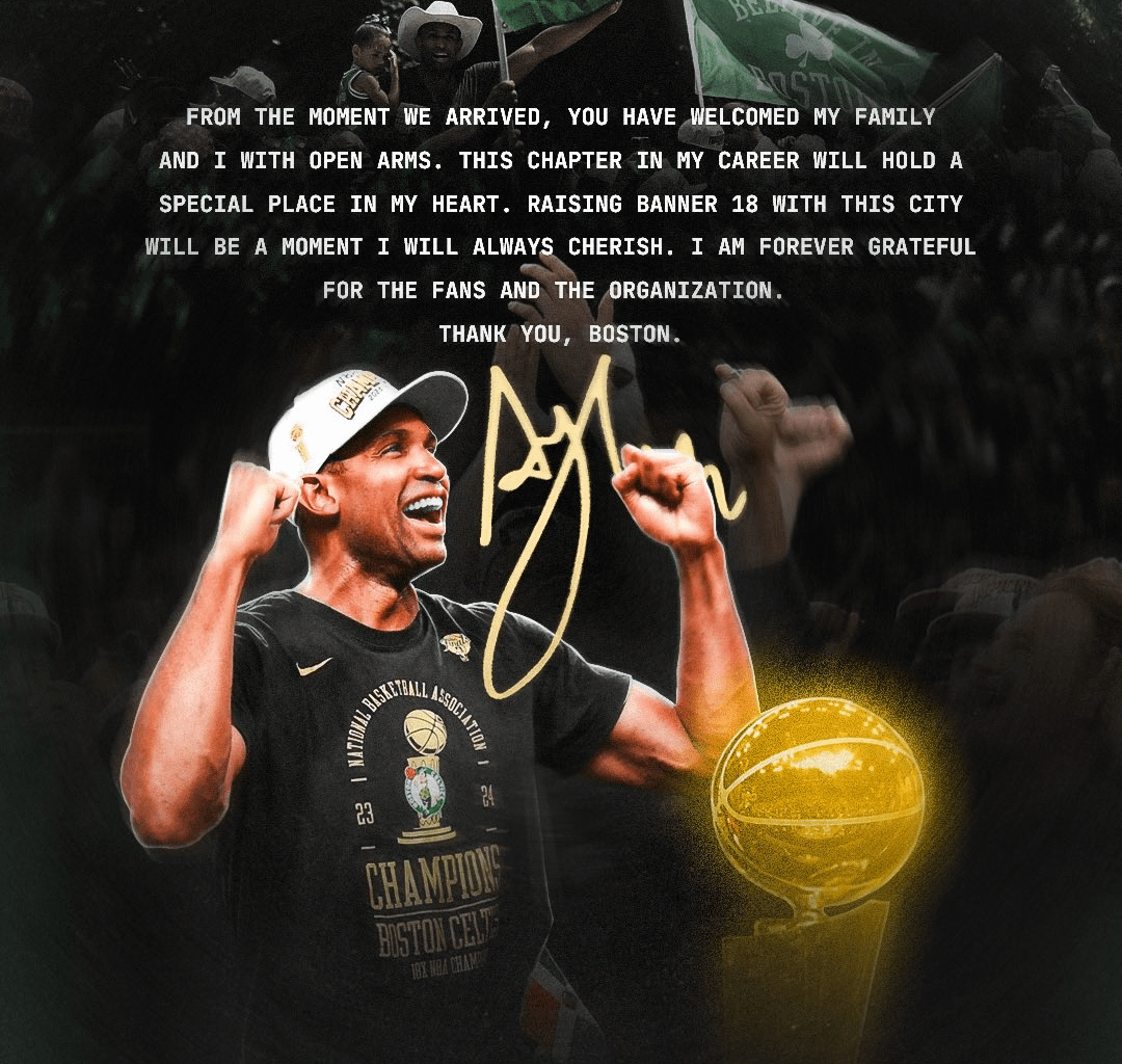 One more time for my goat. We love you in Boston, Al. 💚