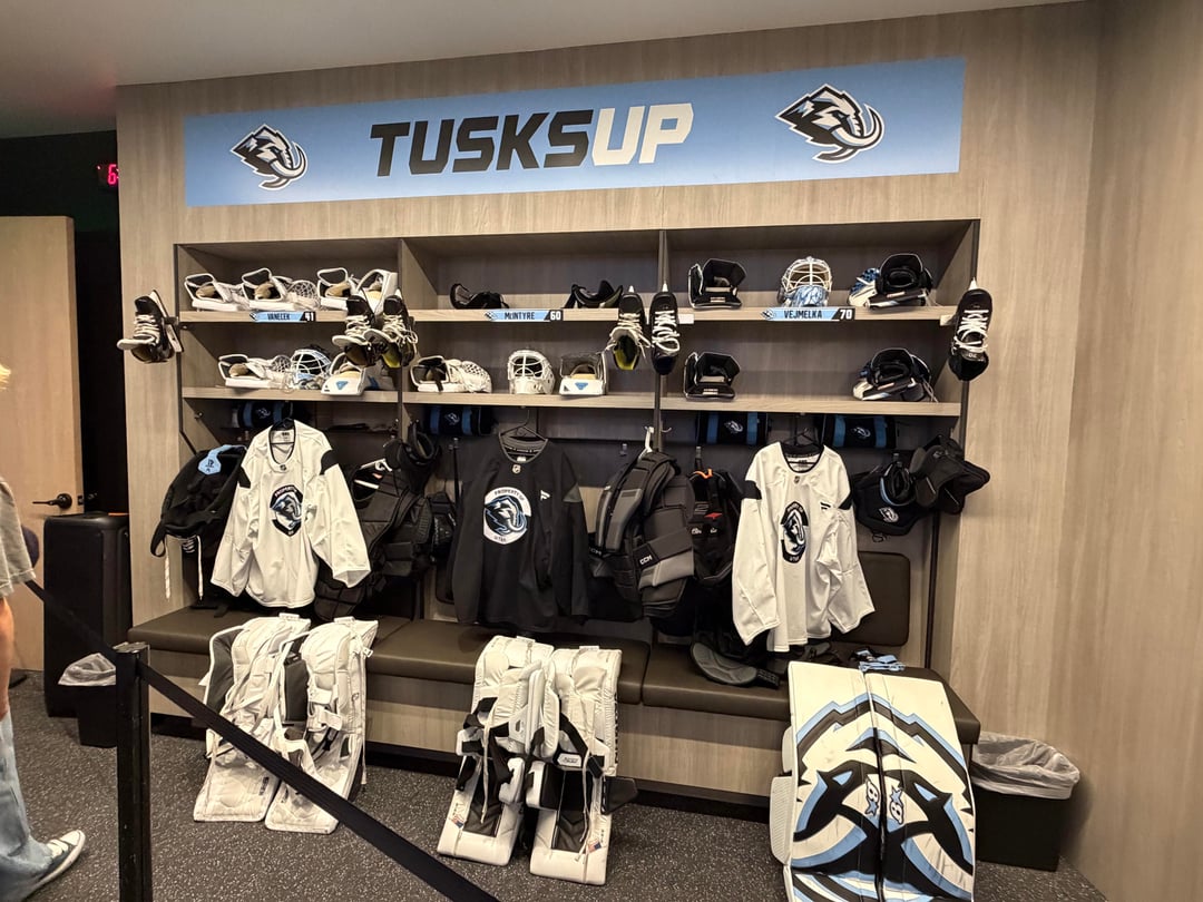 Practice facility locker room