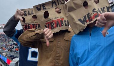 Gonna wear a brown bag over my head at Sunday’s game. What should I write on it?