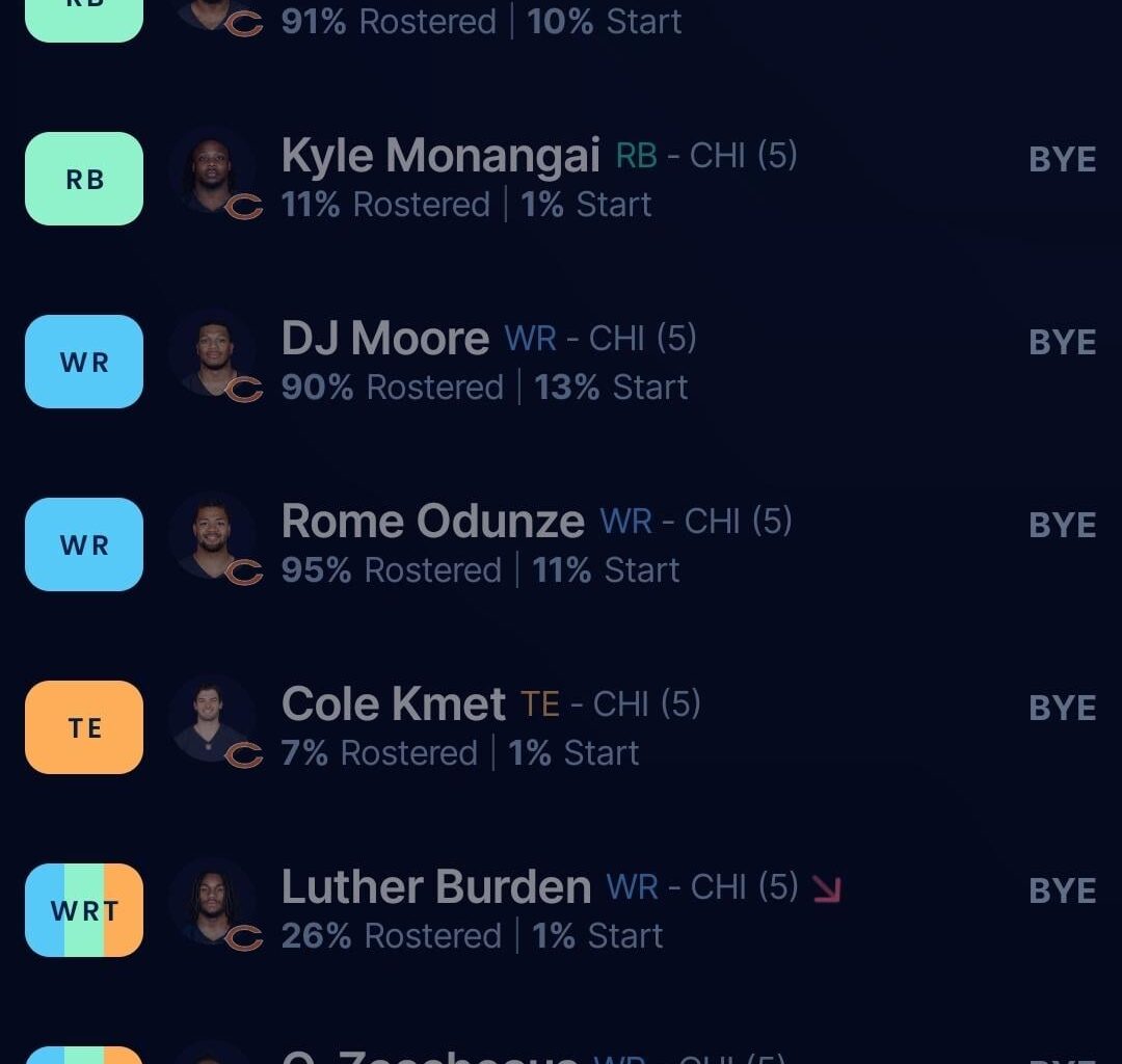 It's gonna be rough on my fantasy team this week.