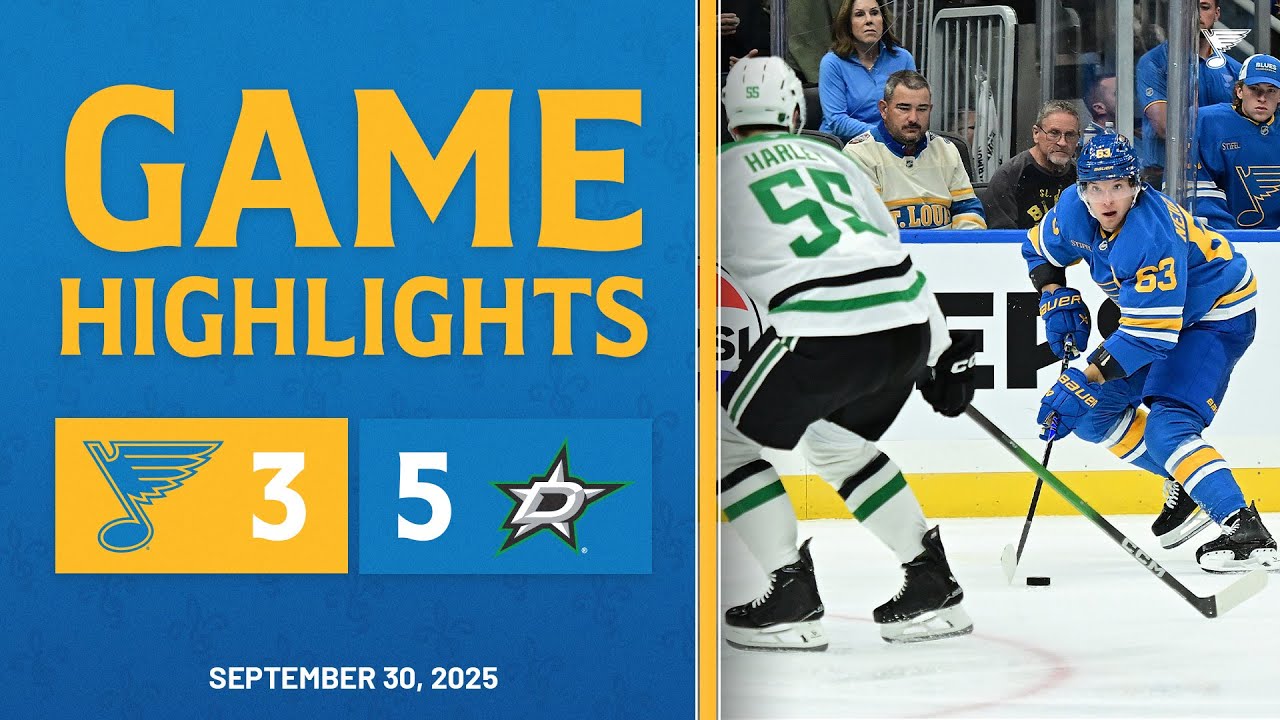 Preseason Game Highlights: Stars 5, Blues 3