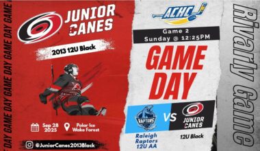 Jr Canes 12U Black vs Raleigh Raptors 12UAA - Game 2 (2 of 4) ACHC @ Polar Ice Wake Forest