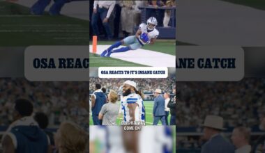 Osa reacts to Tolbert’s INSANE catch 🤯 | ​⁠@Lenovo  #DallasCowboys #SoundsFromTheSideline #shorts