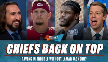 Ravens' season in ‘jeopardy’, Parkins’ Top 10 teams, Chiefs ‘class of the AFC’? | FIRST THINGS FIRST