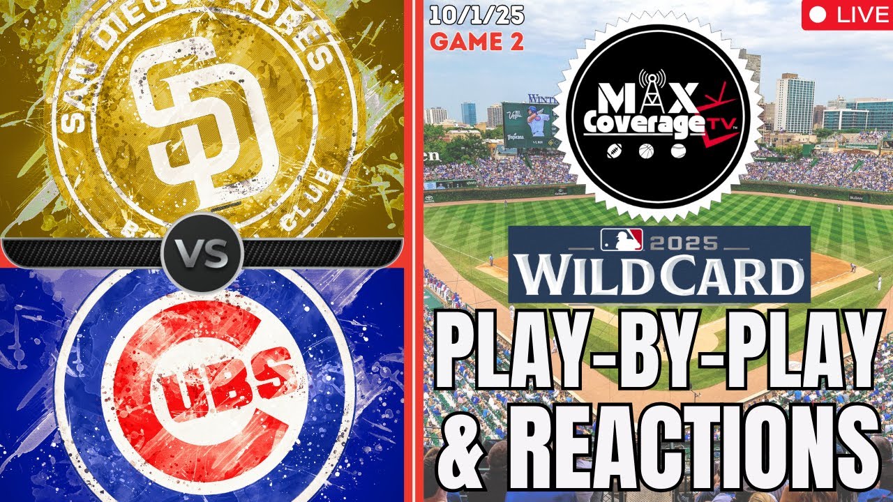 🔴NL Wild Card - San Diego Padres vs Chicago Cubs - Play-By-Play & Reactions (10/1/25)
