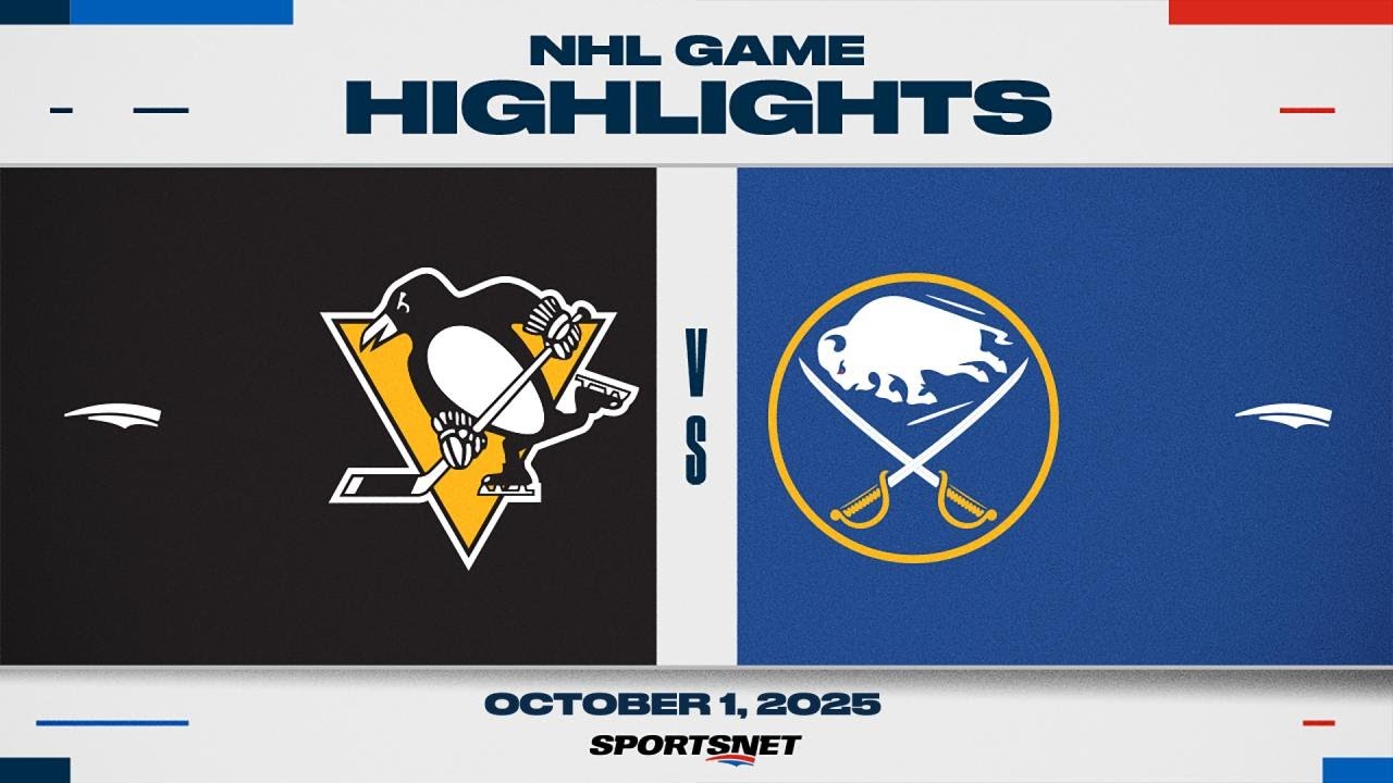 NHL Preseason Highlights | Penguins vs. Sabres - October 1, 2025