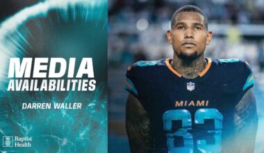 Darren Waller meets with the media | Miami Dolphins
