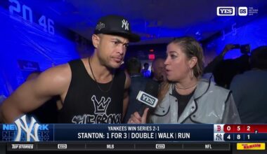 Giancarlo Stanton after 4-0 win vs. Red Sox in AL Wild Card