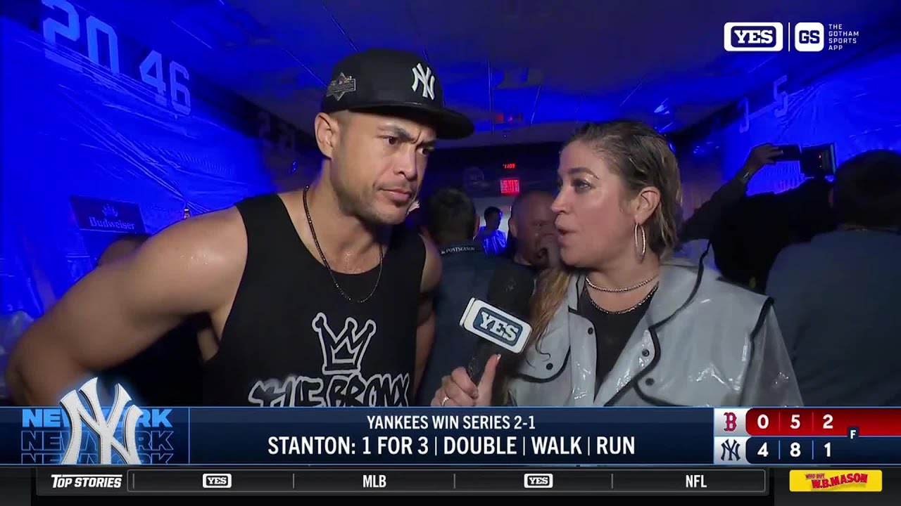 Giancarlo Stanton after 4-0 win vs. Red Sox in AL Wild Card