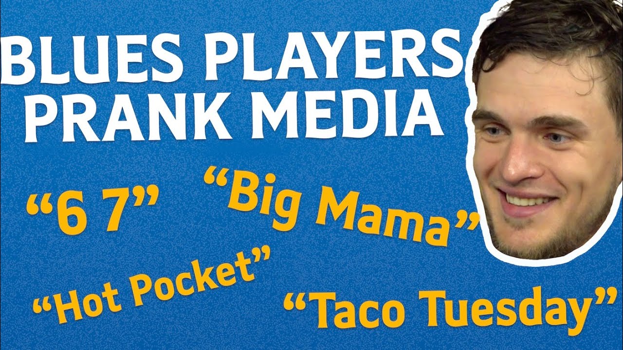 Blues prank media with funny phrases during interviews