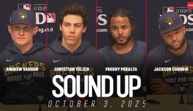 Brewers NL Division Series workout day interviews: Vaughn, Yelich, Peralta, Chourio, Murphy