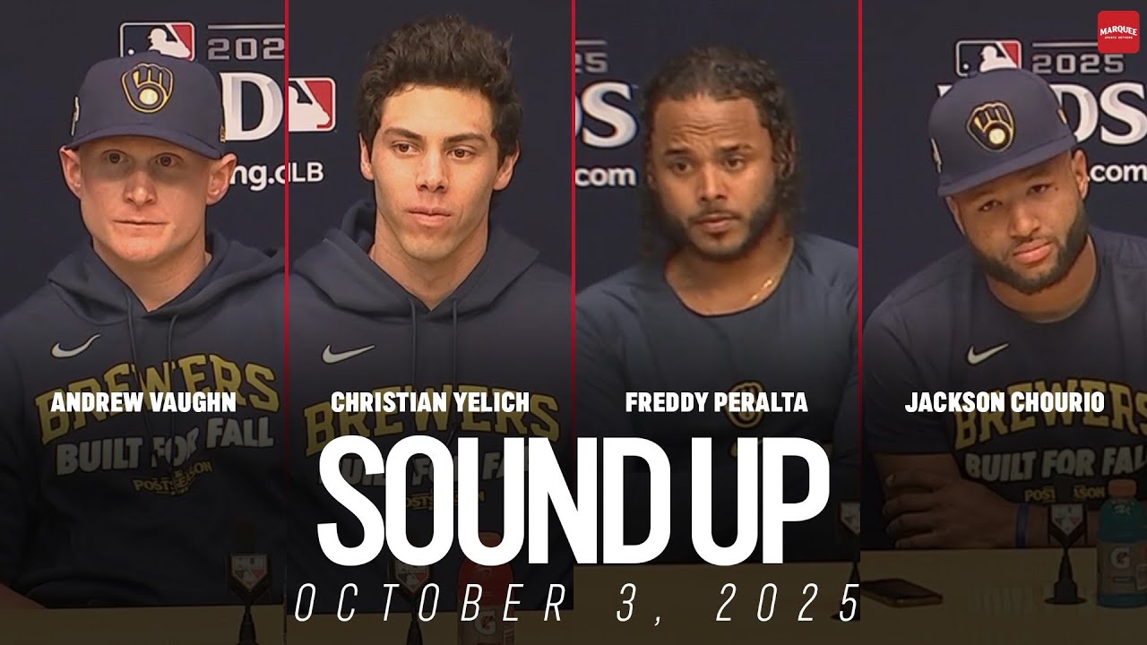 Brewers NL Division Series workout day interviews: Vaughn, Yelich, Peralta, Chourio, Murphy