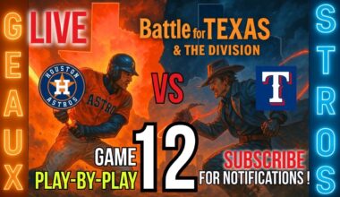 Astros vs Rangers Game 12 LIVE Play-By-Play @ Daikin Park Houston Sept. 16th 2025