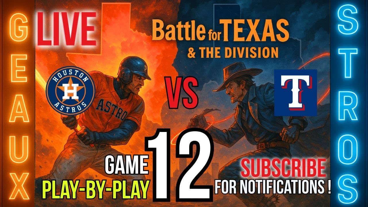 Astros vs Rangers Game 12 LIVE Play-By-Play @ Daikin Park Houston Sept. 16th 2025