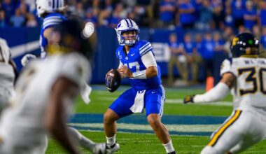 Bear Bachmeier throws for career-high 351 yards to lead No. 23 BYU past West Virginia, 38-24