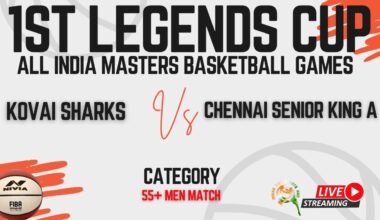 KOVAI SHARKS VS CHENNAI SR. KING A || 55+MEN | 1st Legends Cup All India Masters 🏀 Games Goa