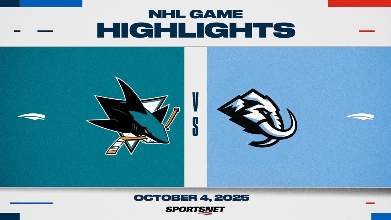 NHL Preseason Highlights | Sharks vs. Mammoth - October 4, 2025