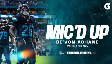 De'von Achane mic'd up during Week 4 win on Monday Night Football | Miami Dolphins