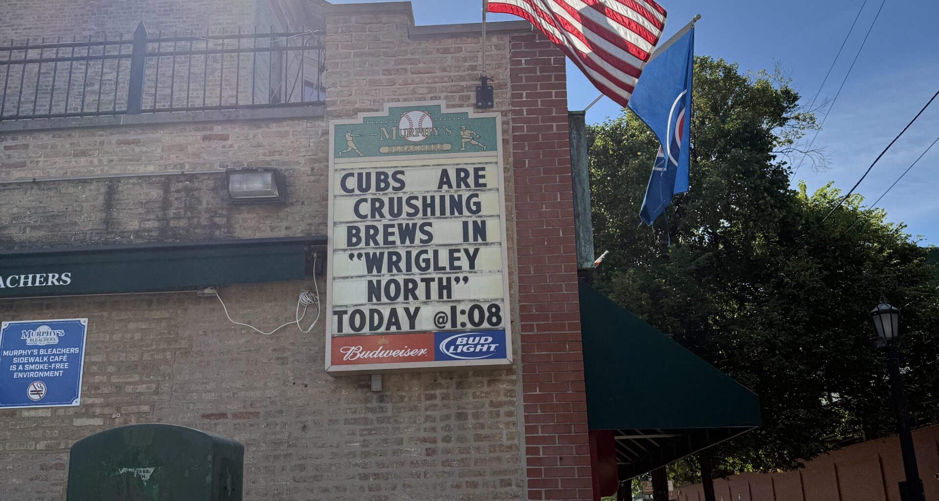 After yesterday’s W, I thought this sub would get a laugh at the sign outside Murphy’s in Wrigleyville