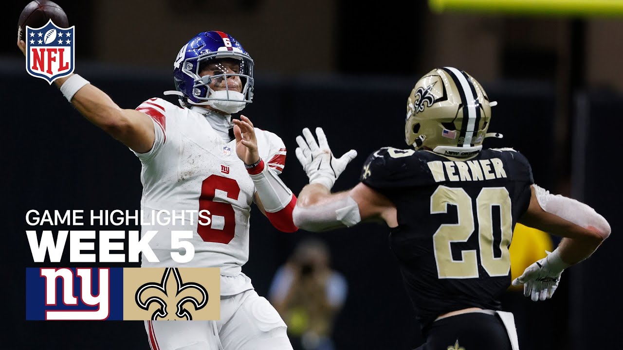 New York Giants vs New Orleans Saints Game Highlights | 2025 NFL Season Week 5
