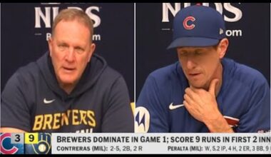 Milwaukee Brewers beat Chicago Cubs 9-3 in Game 1 ALDS series - Pat Murphy & Craig Counsell reaction