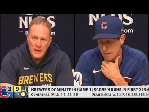 Milwaukee Brewers beat Chicago Cubs 9-3 in Game 1 ALDS series - Pat Murphy & Craig Counsell reaction