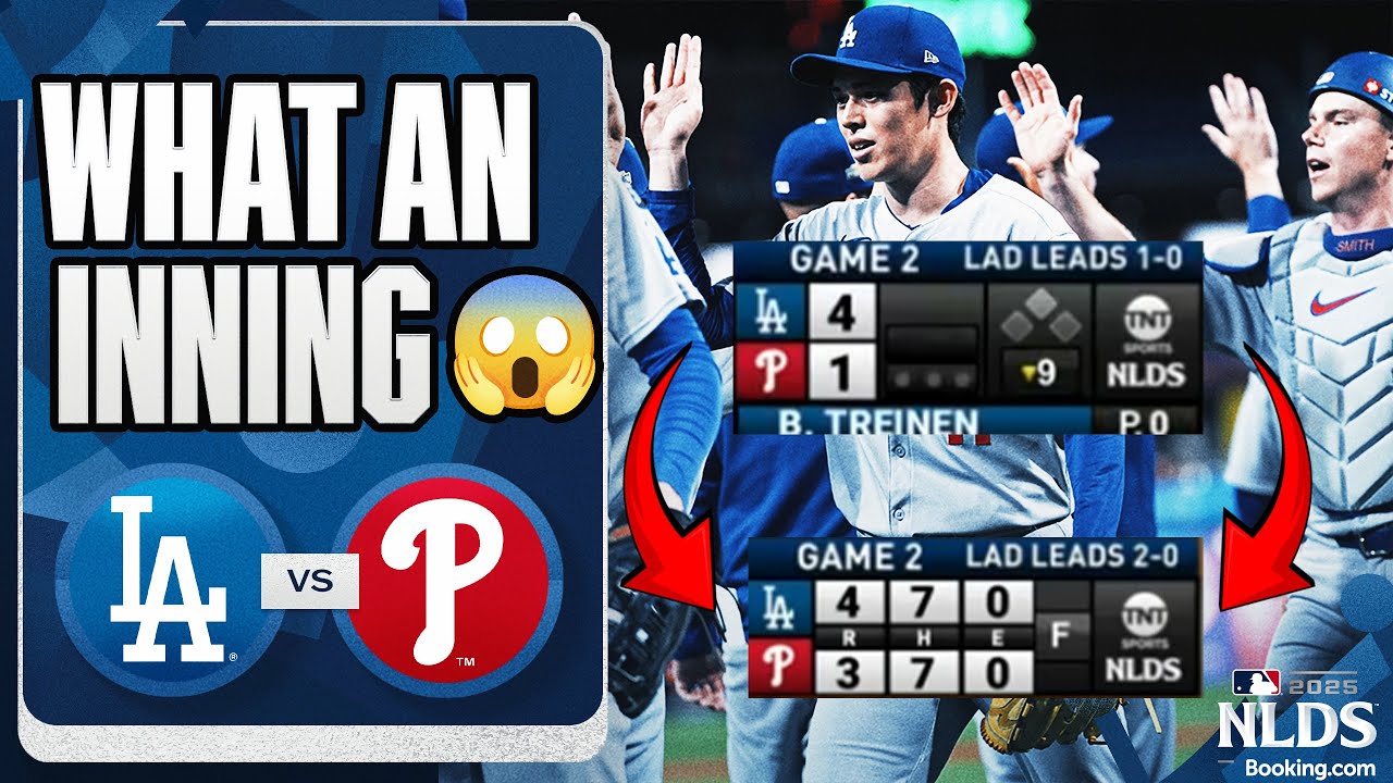 SUSPENSEFUL 9TH 🍿 Dodgers end Phillies rally, take 2-0 lead in NLDS (Freddie Freeman comes up BIG)