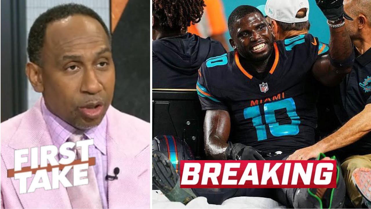 FIRST TAKE | Tyreek Hill's career is OVER! - Stephen A. Smith on Dolphins WR injury in win over Jets