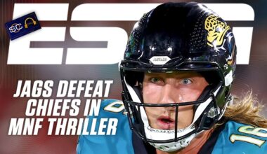 Chiefs vs. Jaguars REACTION 🏈 Trevor Lawrence capitalizes on penalty in MNF THRILLER | SC with SVP