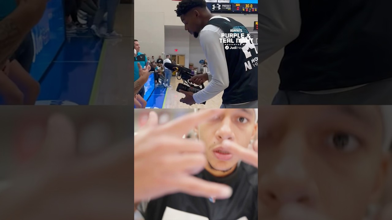camera man BMill 🎥 #charlottehornets #brandonmiller #tremann