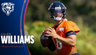 Caleb Williams praises offensive line, talks 2024 quarterback class | Press Conference