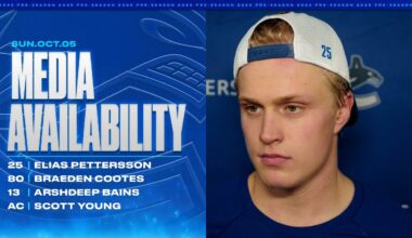 Elias Pettersson, Braeden Cootes, Arshdeep Bains & Scott Young Media Availabilities (Oct. 05, 2025)