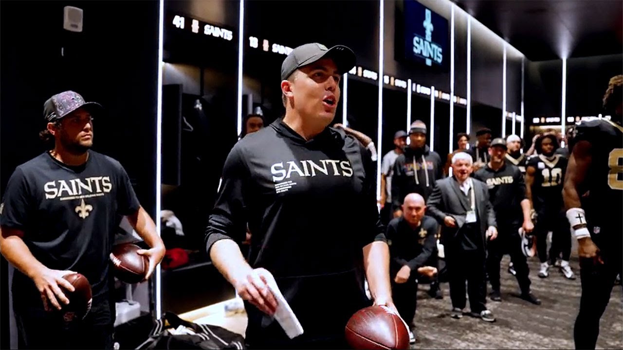 Kellen Moore locker room speech after win vs. Giants | 2025 NFL Week 5