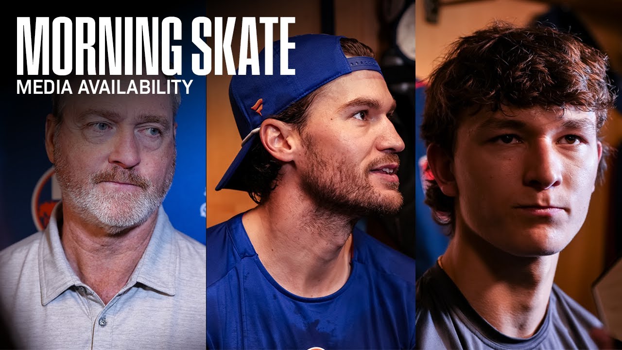 Morning Skate Availability | Patrick Roy, Jonathan Drouin & Matthew Schaefer | NYI vs PIT (10/9/25)