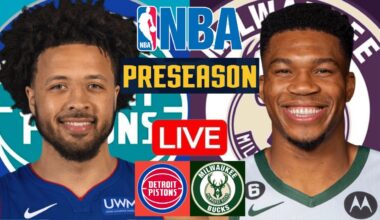 LIVE: DETROIT PISTONS vs MILWAUKEE BUCKS | NBA PRESEASON | PLAY BY PLAY | SCOREBOARD