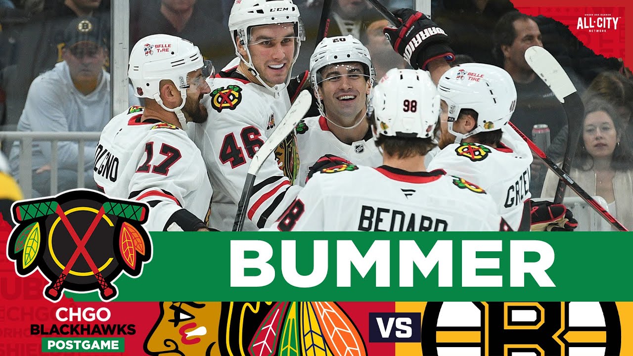 Connor Bedard SCORES in a valiant Blackhawks' effort in Boston | CHGO Blackhawks POSTGAME Podcast