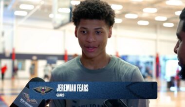 Jeremiah Fears talks Zion, Back to Basketball Open Practice | New Orleans Pelicans