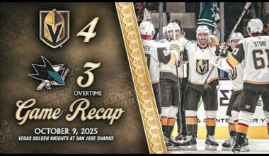 HIGHLIGHTS | Vegas Golden Knights 4, San Jose Sharks 3, OT | Oct. 9, 2025