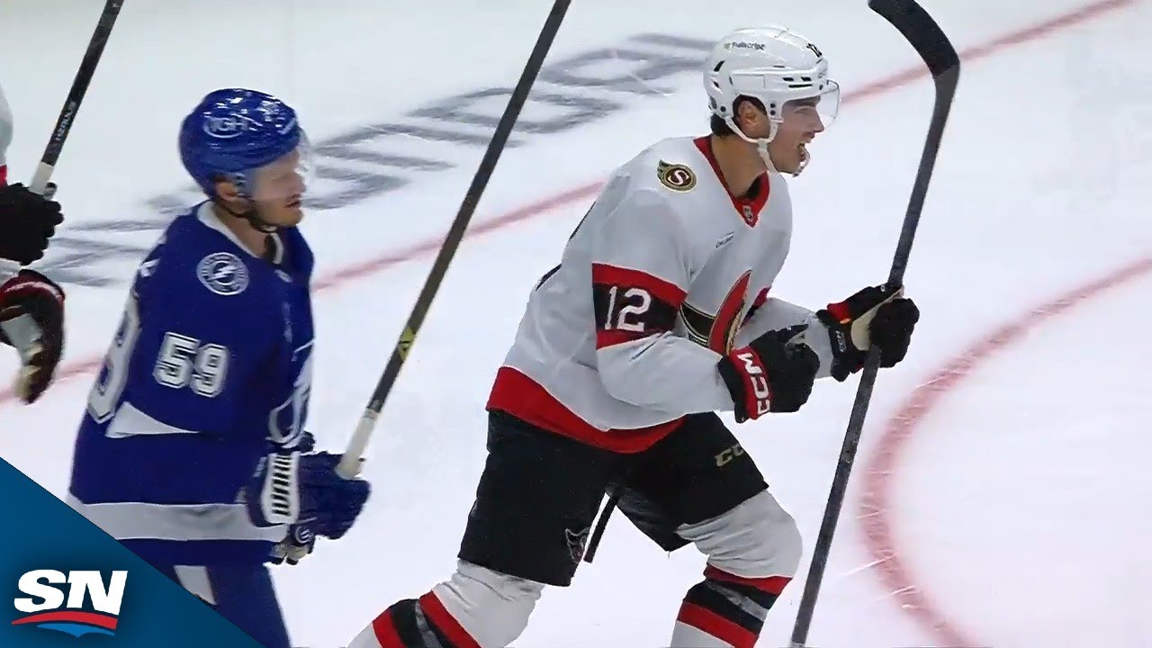 Senators' Shane Pinto Buries Rebound For Late Go-Ahead Goal vs. Lightning