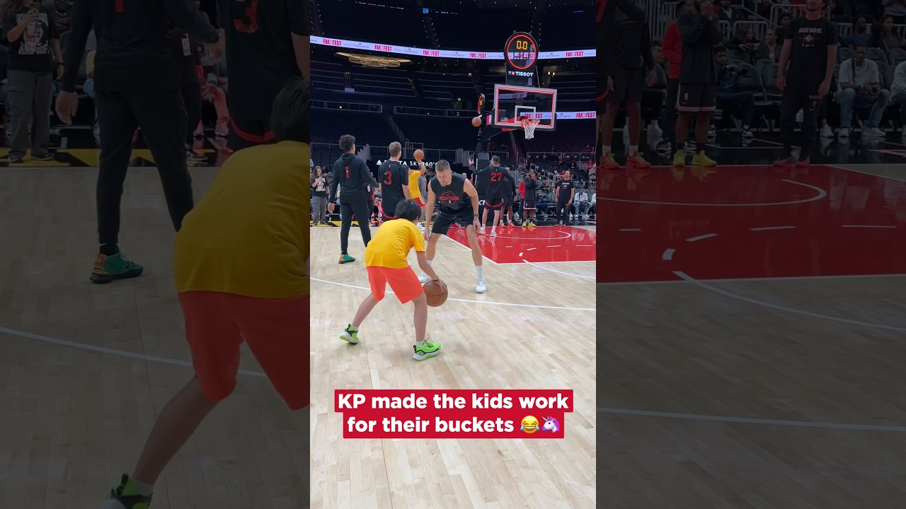 The young fellas pulled out their best handles too 💯 #nba #kristapsporzingis #hawks #basketball