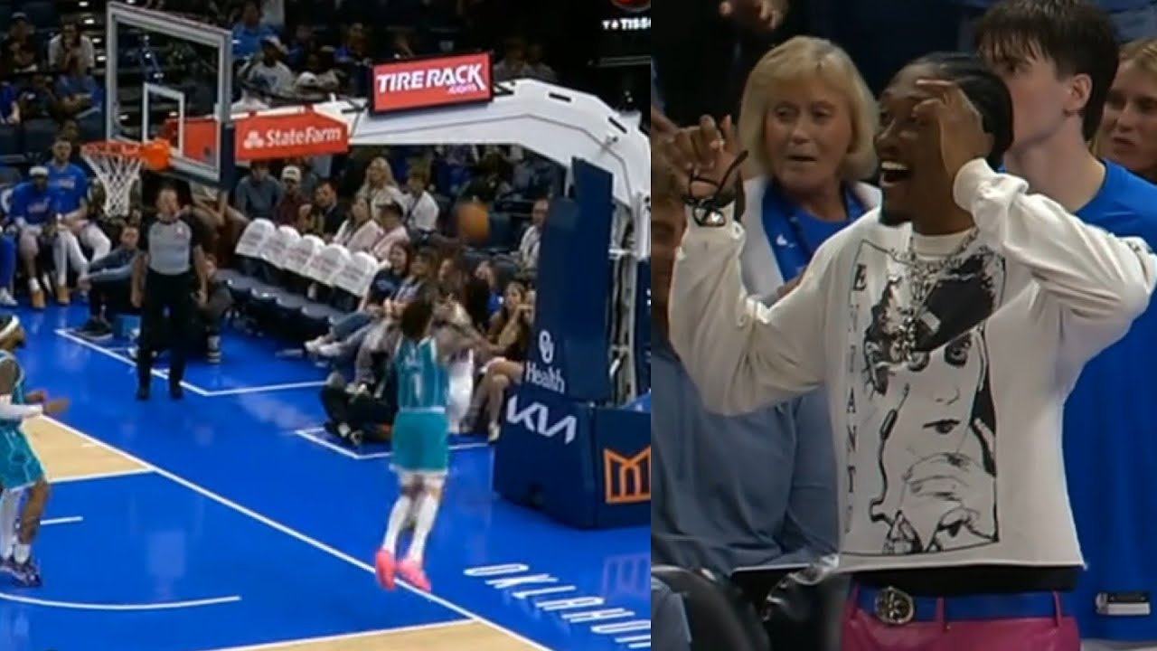 Cason Wallace hits most insane shot over backboard while falling out of bounds 🤯