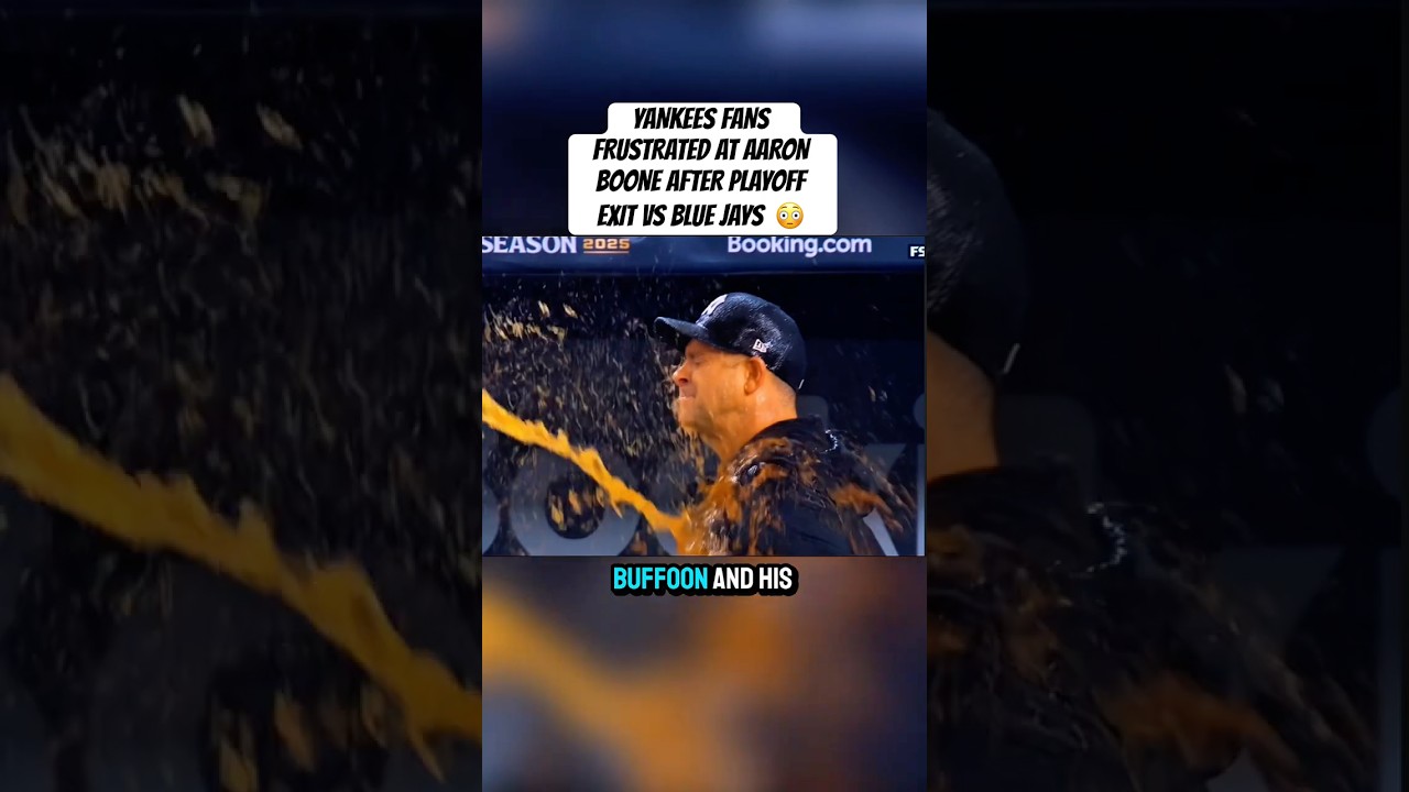 New York Yankees fans SPLASH Beer at Aaron Boone after Playoff exit vs Toronto Blue Jays 😳