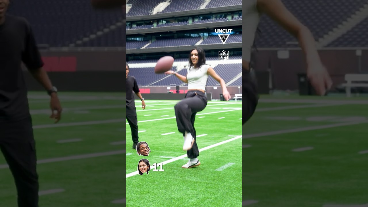 Kick ups with an NFL ball?! 🏈🫣